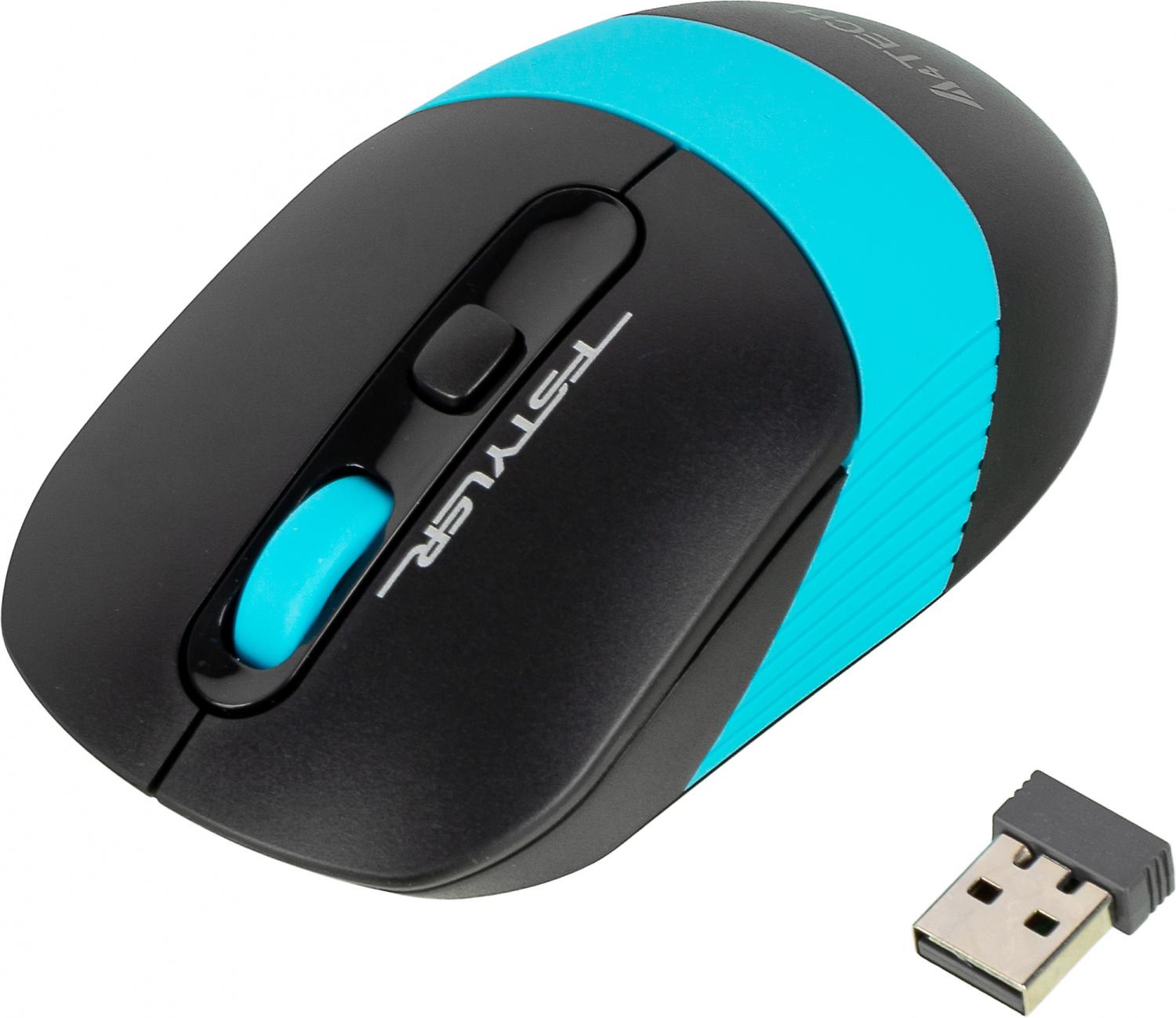 Клавиатура + мышь A4Tech Fstyler FG1010 клав:черный/синий мышь:черный/синий USB беспроводная Multimedia (FG1010 BLUE)