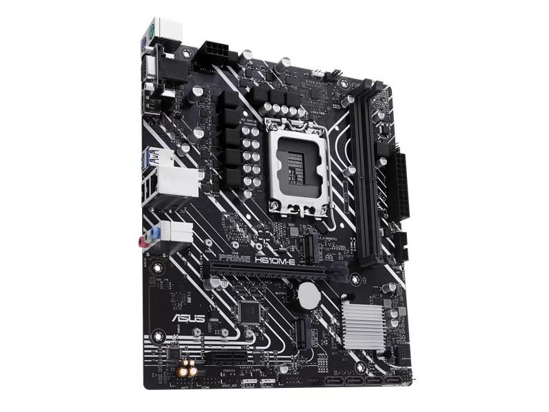 Материнская плата ASUS PRIME H610M-E-CSM, LGA1700, H610, 2*DDR5, 4*SATA, 2*M.2, 2*USB 3.2, 2*USB 2.0, 1*PCIx16, 1*PCIx1, DP+VGA+HDMII, mATX; 90MB1G10-M0EAYC
