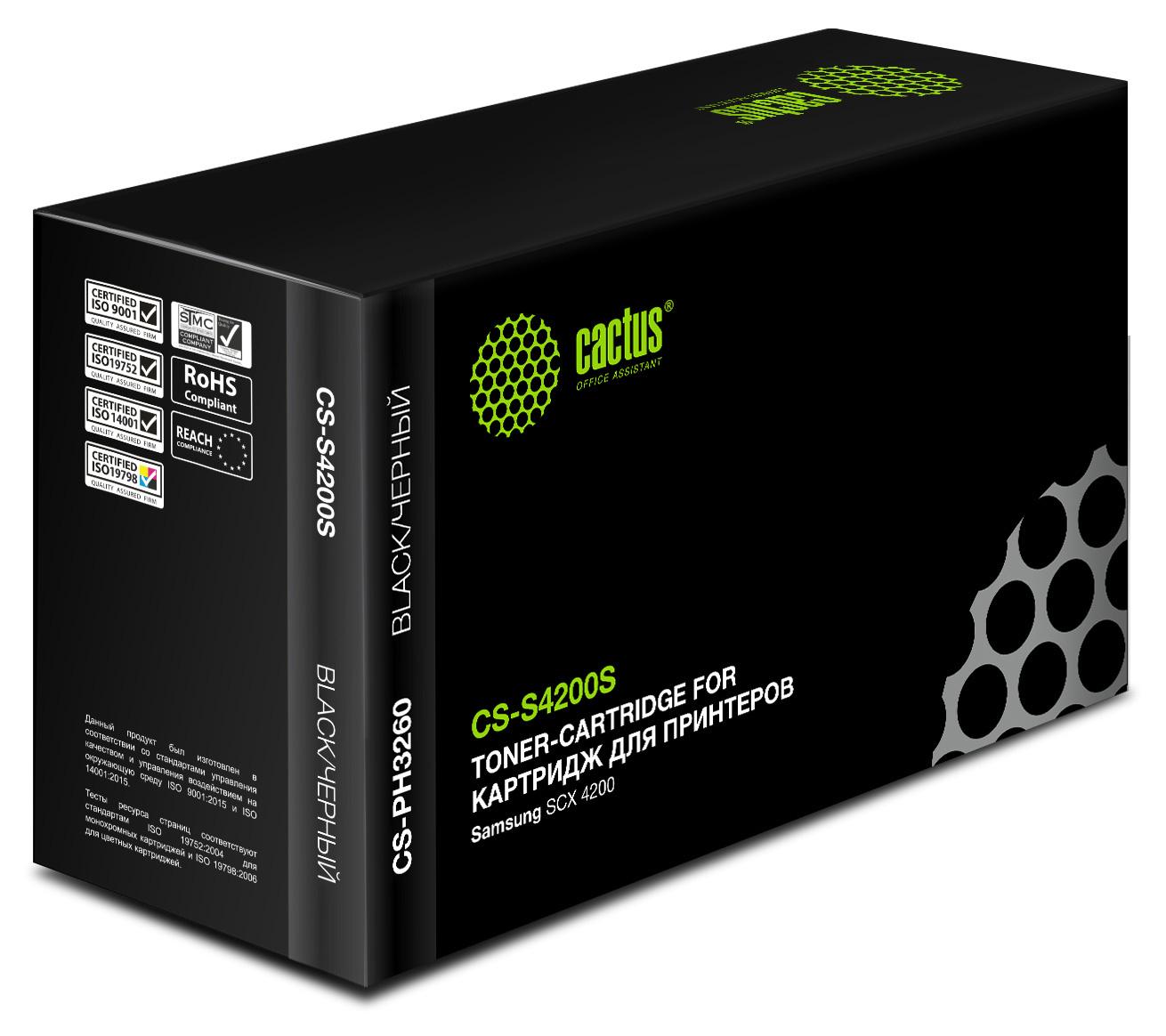 Картридж лазерный Cactus CS-S4200S SCX-D4200A черный (3000стр.) для Samsung SCX-D4200 с чипом