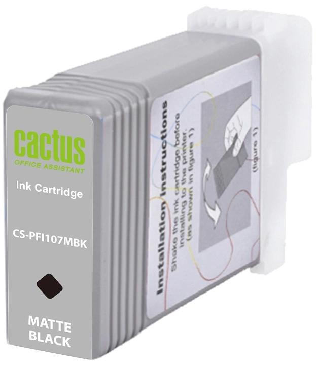 Картридж струйный Cactus CS-PFI107MBK PFI-107 MBK черный матовый (130мл) для Canon IP iPF670/iPF680/iPF685/iPF770/iPF780/iPF785 с чипом