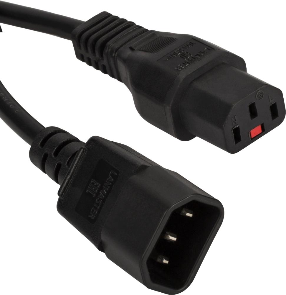 Шнур питания Lanmaster LAN-PP13L/14-1.5-BK C13-С14 проводник.:3x0.75мм2 1.5м 220В 10А черный