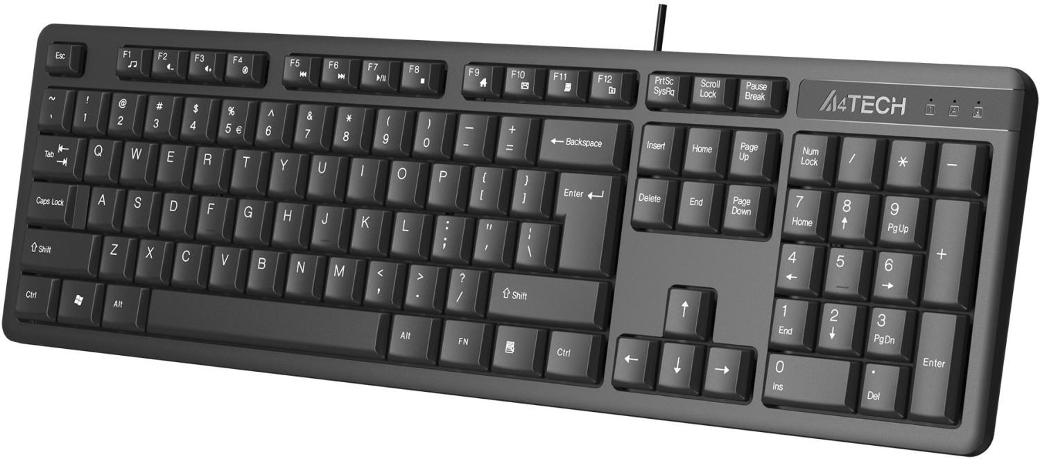 Клавиатура A4Tech KR-3 черный USB кабель 1.5м