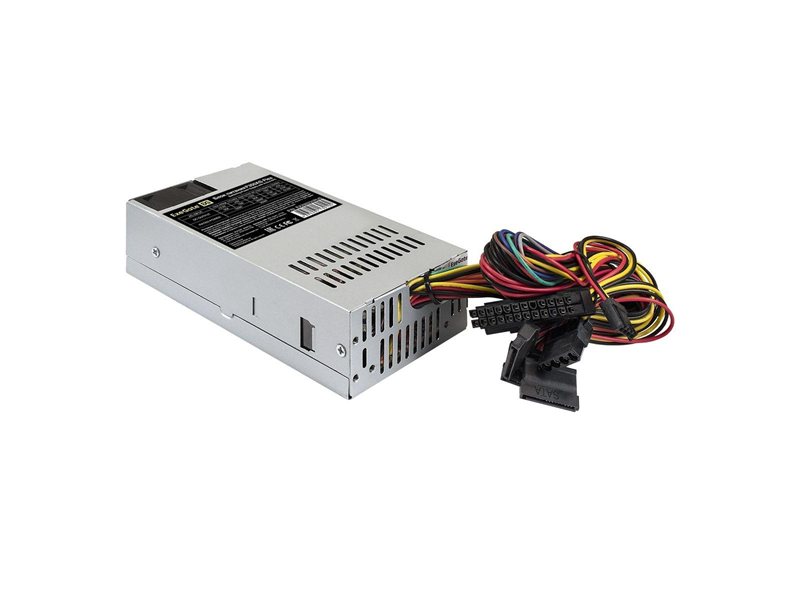 Блок питания 350W ExeGate F350AS (Flex ATX, for ITX case, APFC, КПД 80% (80 PLUS), 4cm fan, 24pin, (4+4)pin, PCI-E, 3xSATA, 2xIDE)