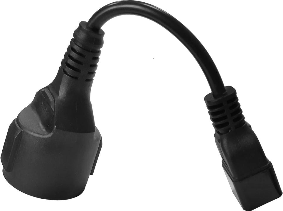 Шнур питания Lanmaster LAN-PPS/20-0.2-BK C20-Schuko проводник.:3x1.5мм2 0.2м черный