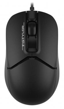 Мышь A4Tech Fstyler FM12S черный оптическая 1200dpi silent USB 3but (FM12S BLACK)