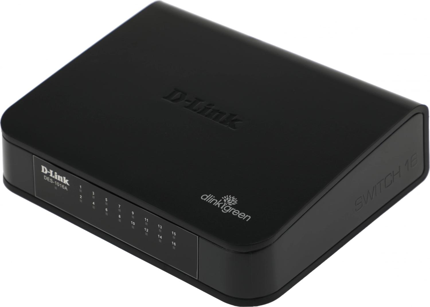 Коммутатор D-Link DES-1016A/E2A 16x100Мбит/с неуправляемый