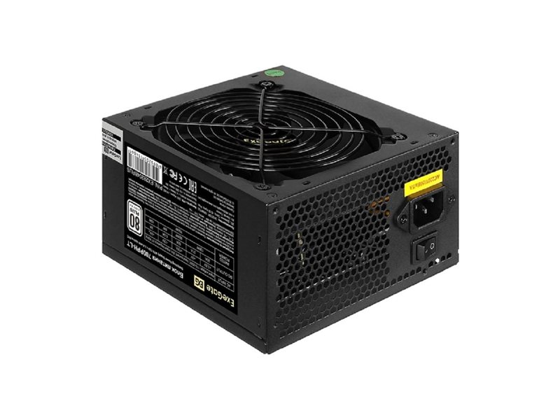 Exegate EX282048RUS Блок питания 700W Exegate 700PPH-LT, 80+, RTL, ATX, black, APFC, 12cm, 24p, (4+4)p, 5*SATA, 3*IDE