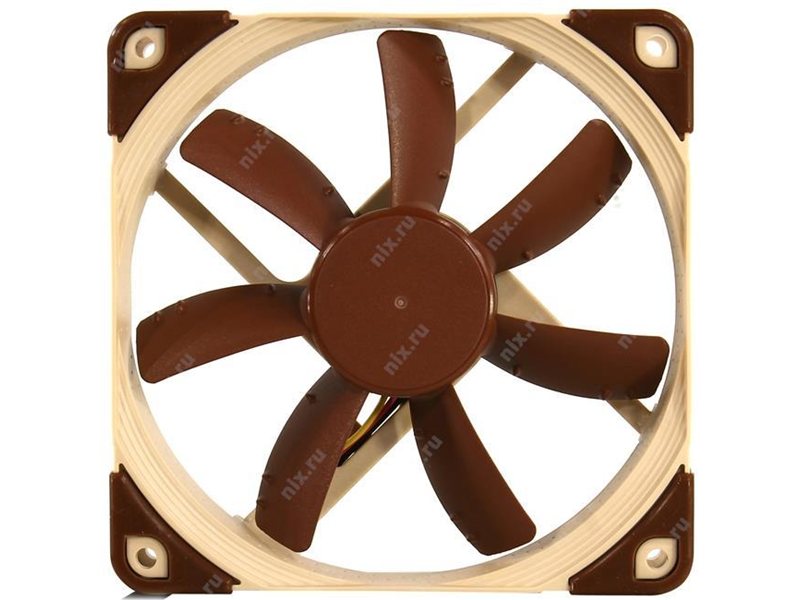 Кулер для корпуса/ Case Cooler Noctua NF-S12A FLX (120x120x25mm, 3-pin, 63.27CFM, 17.8dBA, 1200RPM, Beige/Brown)