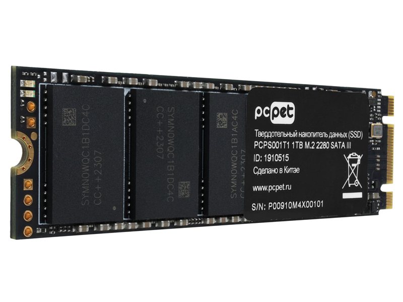 Накопитель SSD PC Pet SATA-III 1TB PCPS001T1 M.2 2280 OEM