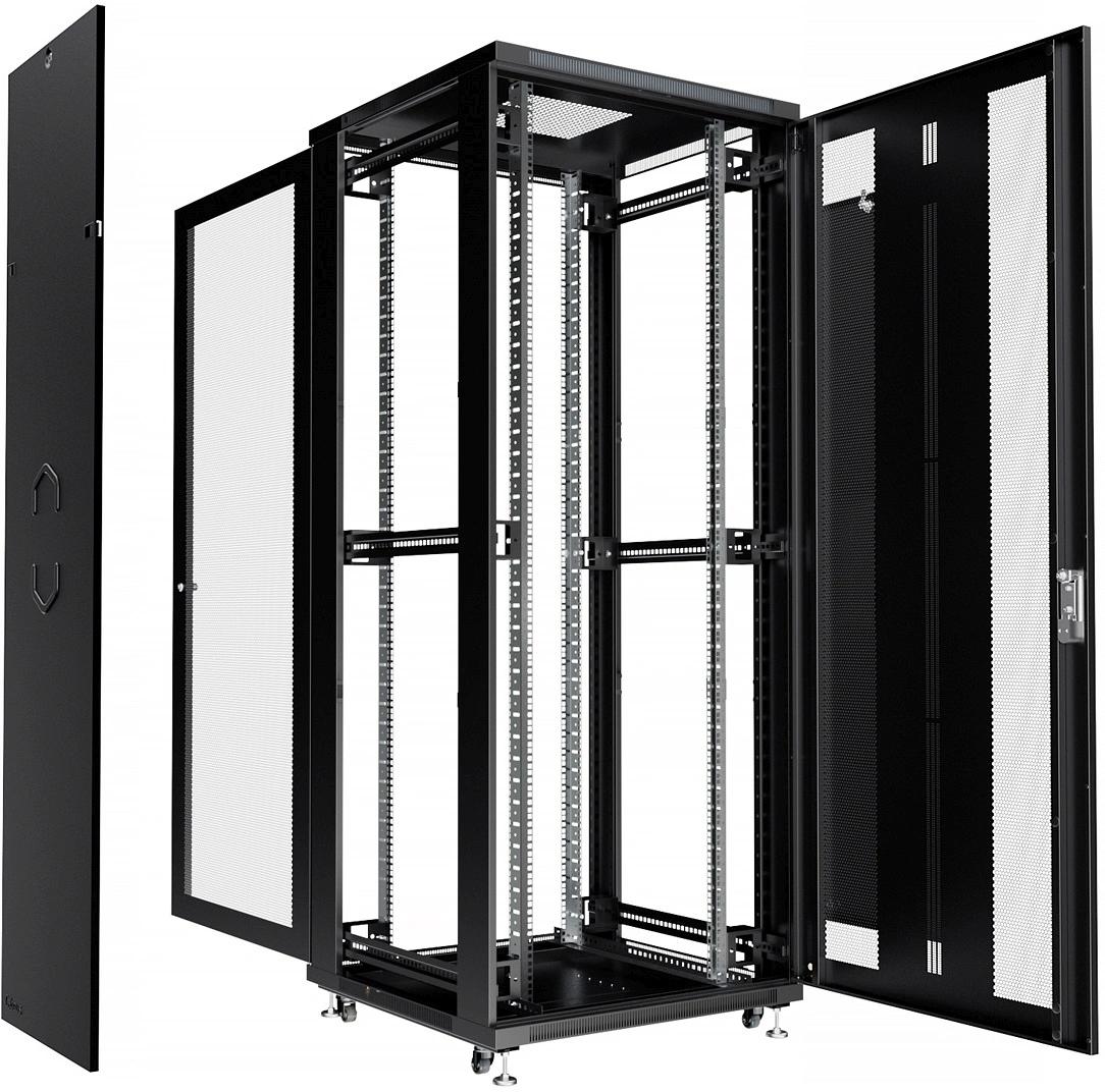 Шкаф серверный Cabeus (ND-05C-47U80/100-BK) напольный 47U 800x1000мм пер.дв.перфор. задн.дв.перфор. 800кг черный 900мм 136кг 220град. 2277мм IP20 сталь