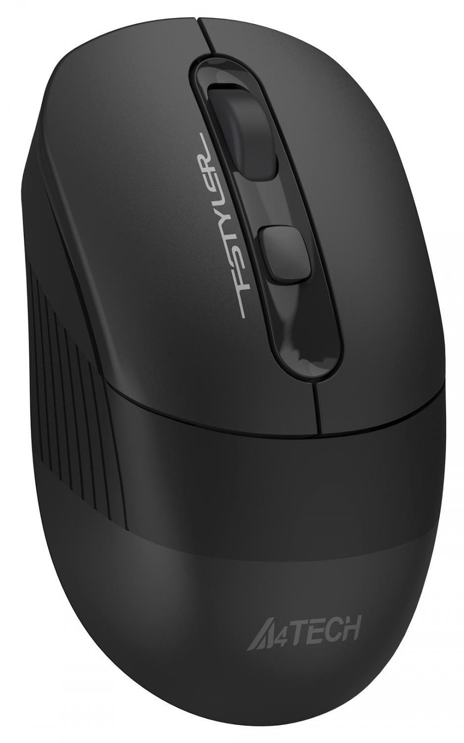 Мышь A4Tech Fstyler FB10C черный оптическая 2000dpi беспров. BT/Radio USB 4but (FB10C STONE BLACK)