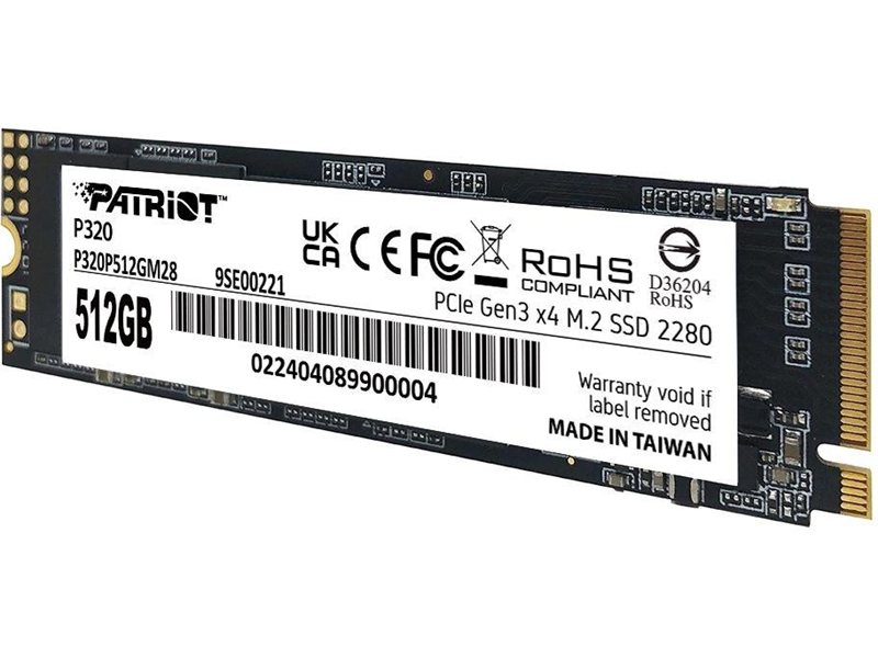 Накопитель SSD Patriot PCIe 3.0 x4 512GB P320P512GM28 P320 M.2 2280