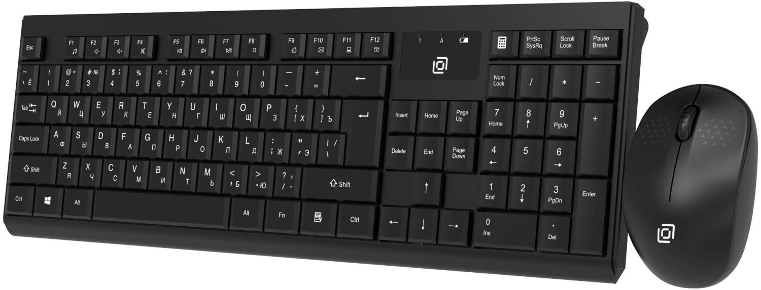 Клавиатура + мышь Оклик S269W клав:черный мышь:черный USB беспроводная slim Multimedia (2070303)