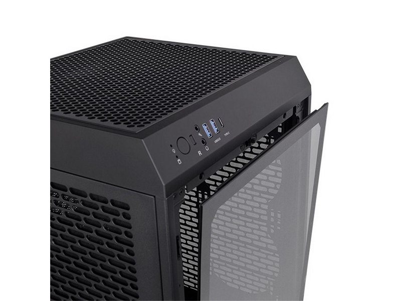 Корпус Thermaltake The Tower 200/Black/Win/SPCC/Tempered Glass*1/CT140 Fan*2/Color Box