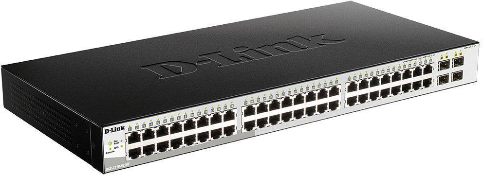 Коммутатор D-Link DGS-1210-52MP/ME/B2A 48x1Гбит/с 4SFP 48PoE 370W управляемый