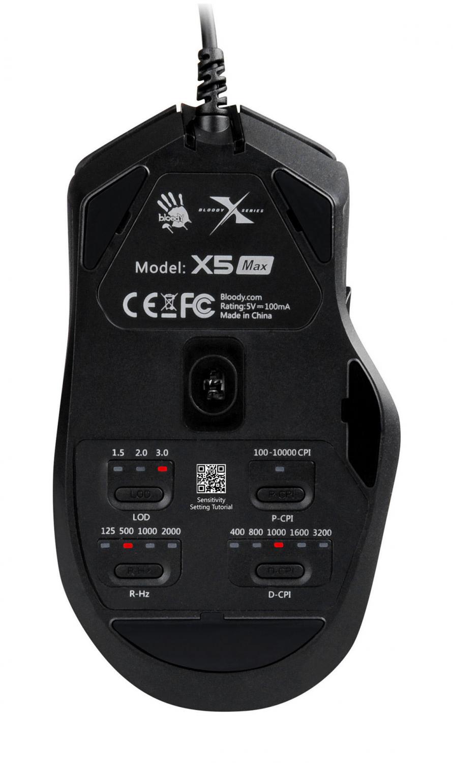 Мышь A4Tech Bloody X5 Max черный оптическая 10000dpi USB 9but