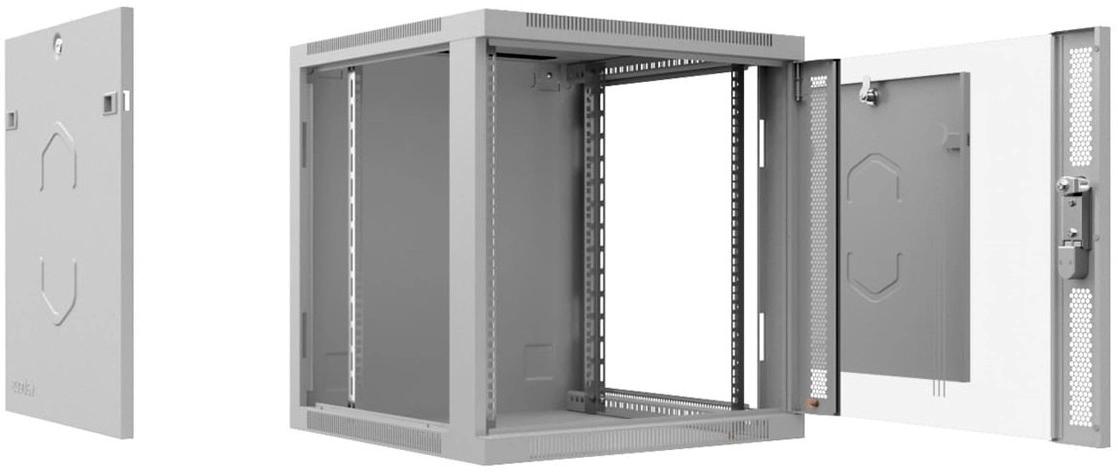 Шкаф коммутационный Cabeus (SH-05F-6U60/35) настенный 6U 600x350мм пер.дв.стекл 60кг серый 290мм 14кг 220град. 368мм IP20 сталь