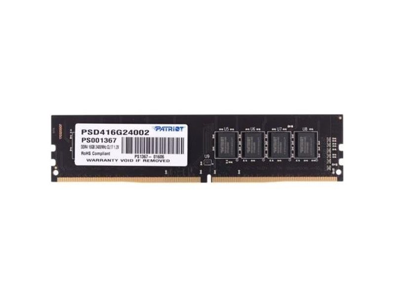 Память DDR4 16GB 2400MHz Patriot PSD416G24002 Signature RTL PC4-19200 CL17 DIMM UDIMM 288-pin 1.2В dual rank Ret