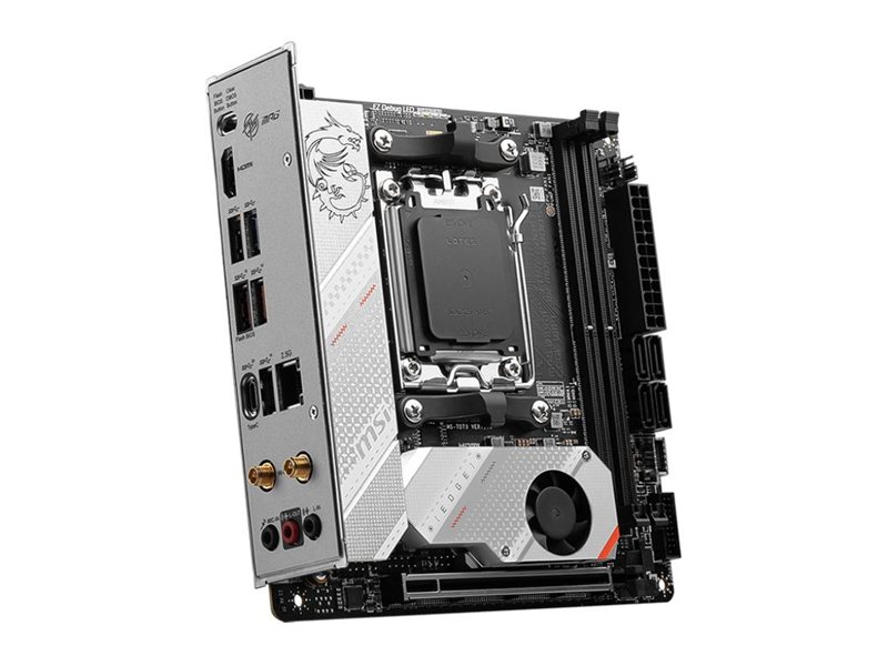Материнская плата/ MB MSI AMD B650 sAM5, 2xDDR5(128GB), HDMI 2.1, 1xPCIe 4.0x16, 1xLAN (2.5GbE), Wi-Fi, BT, 4xSATA 6Gb/s, 2xM.2, 1xUSB-C, 5xUSB 3.2, mini ITX