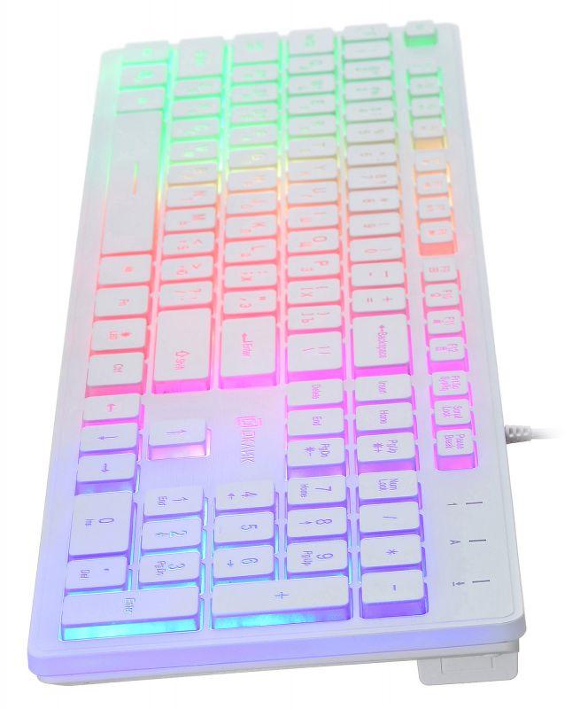 Клавиатура Оклик 550ML белый USB slim Multimedia LED (1061618) кабель 1.5м