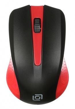 Мышь Оклик 485MW черный/красный оптическая 1600dpi беспров. USB для ноутбука 3but (997828)