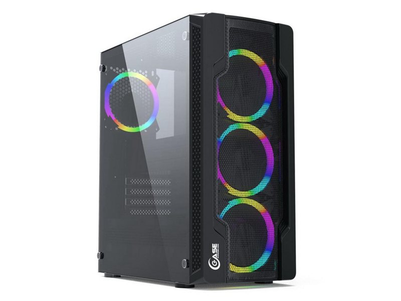 Powercase CMIXB-L4 Корпус Mistral X4 Mesh LED, Tempered Glass, 4x 120mm fan, чёрный, ATX  (CMIXB-L4)