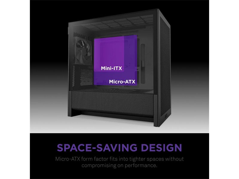 Корпус без блока питания/ Case NZXT H3 Flow (2025), Midi-Tower, TG, 1x120mm, 1xUSB-A 3.2 + 1xUSB-C 3.2, mATX, mITX Black