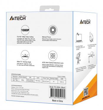 Камера Web A4Tech PK-935HL черный 2Mpix (1920x1080) USB2.0 с микрофоном