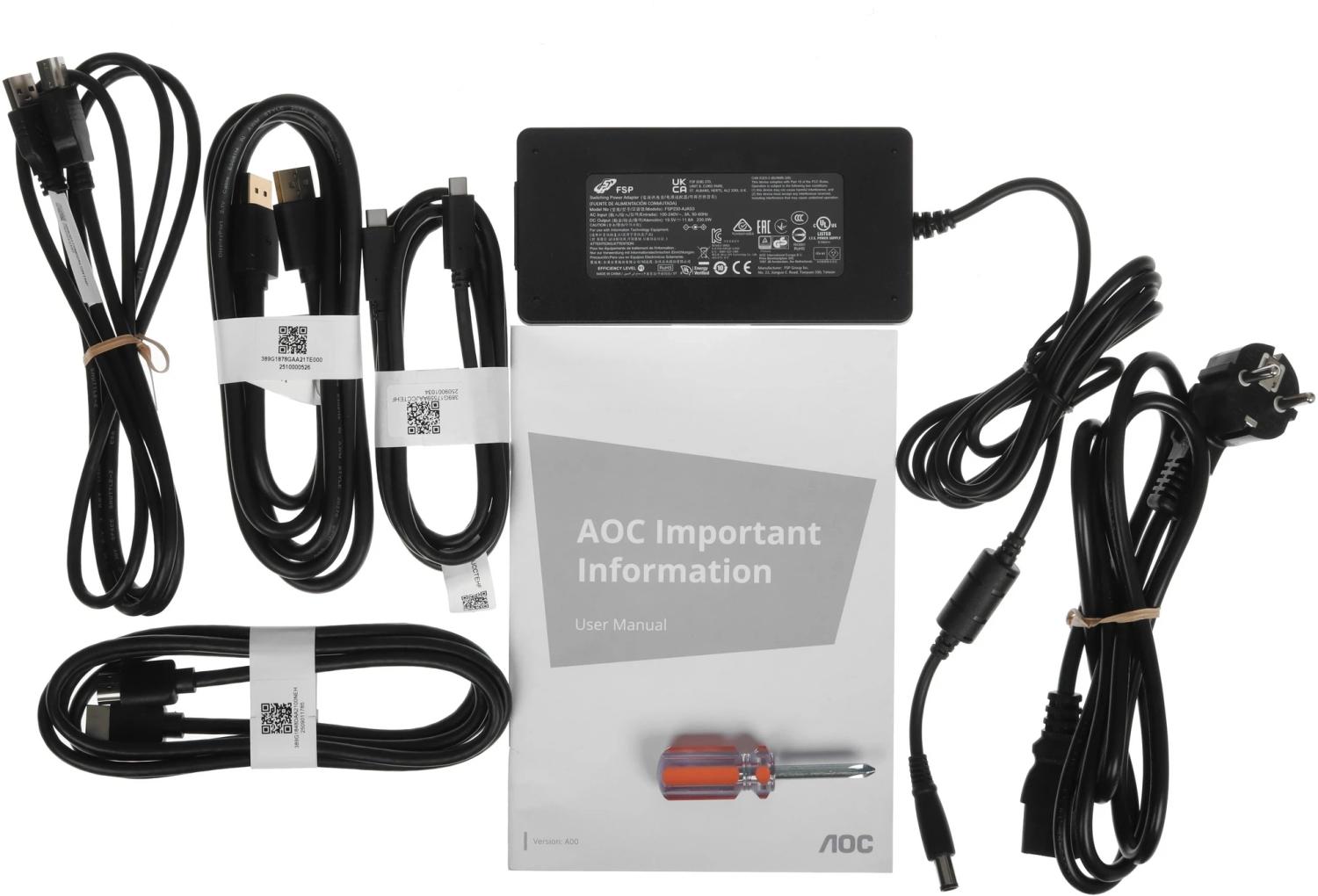 Монитор AOC 27" Agon Pro AG276UZD черный QD OLED LED 16:9 HDMI M/M матовая HAS Piv 1500000:1 1000cd 178гр/178гр 3840x2160 240Hz DP 4K USB 6.85кг
