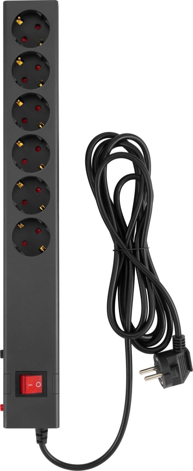Сетевой фильтр Buro 600SE-16-3-B 3м (6 розеток) черный (коробка)