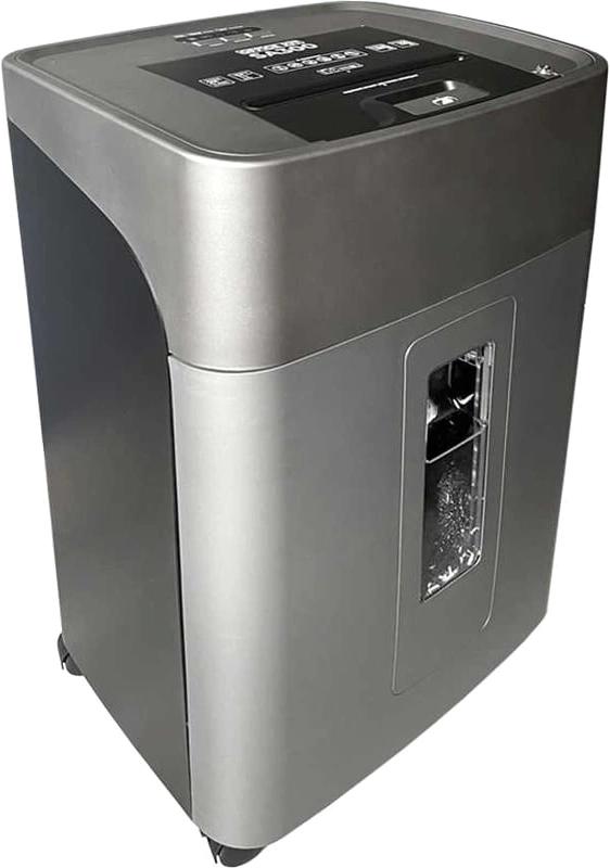 Шредер Office Kit SA300 (1,9х15) серый/черный с автоподачей (секр.P-5) фрагменты 11лист. 45лтр. скобы пл.карты