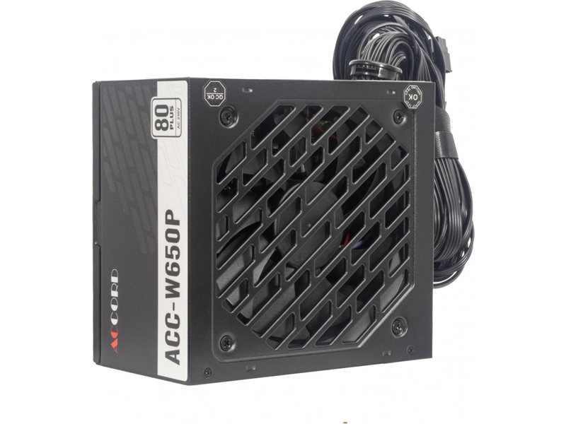 Блок питания Accord ATX 650W ACC-W650P 80+ white (20+4pin) APFC 120mm fan 6xSATA RTL