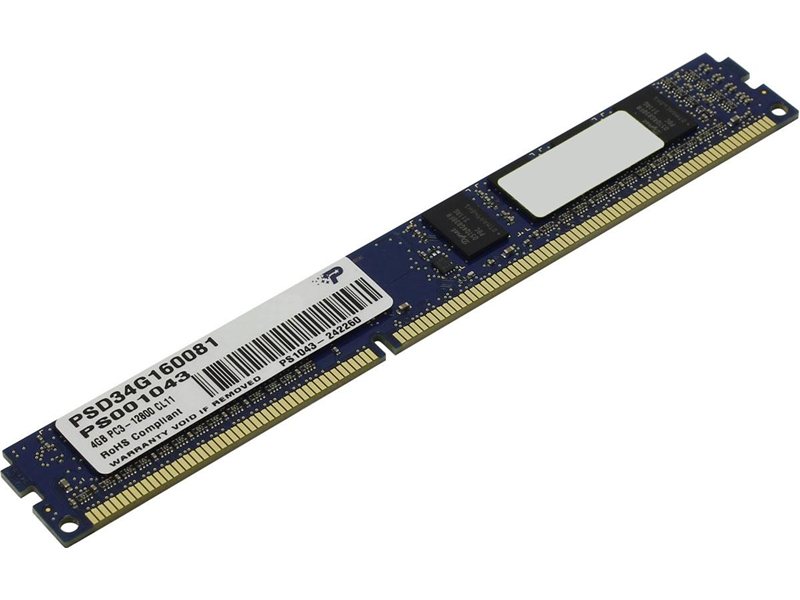 Оперативная память Patriot SL DDR3 DIMM 4GB 1600MHz CL11 1*4GB 11-11-11-28 1.5V