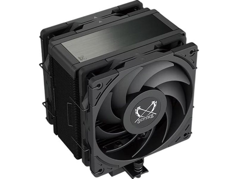 Кулер для процессора/ CPU Cooler Scythe Kotetsu Mark 4 DBE (200W, 4-pin PWM, 155mm, Al/Cu, 4x6mm, 2x120mm, 60.29CFM, 26.88dBA, 2000RPM, S: 1851/1700/1200/115X, AM5/AM4, black)