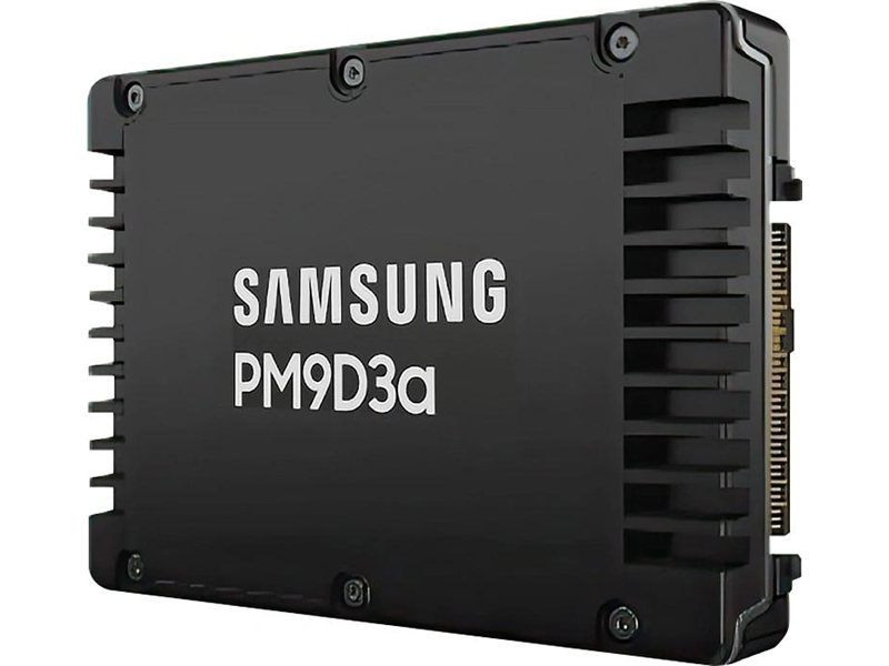 Твердотельный накопитель Samsung Enterprise SSD, 2.5"(SFF/U.2) 15mm, PM9D3a, 3840GB (3.84TB), PCIe5.0 1x4 NVMe 2.0, R12000/W6200Mb/s IOPS(R4K) 2000K/250K, MTBF 2.5M, 1DWPD/5Y TBW 7008TB, OEM, (replace MZQL23T8HCLS-00A07)