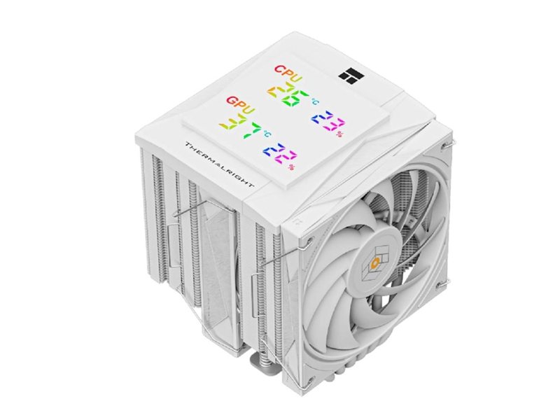 Thermalright Кулер Royal Knight 120 Digital White LGA115X/1200/1700/1851/2011/2066/ AM4/AM5 (2x120mm PWM Fan, медное основание, 6 тепл. трубок 6мм) / TRRK120DW