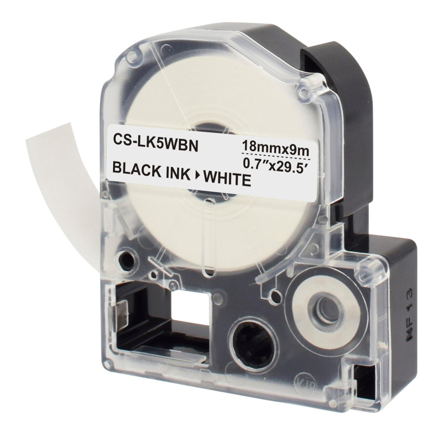 Картридж ленточный Cactus CS-LK5WBN LK-5WBN черный на белом 18x9 для Epson LW300/LW400/LW700/LW600P/LW1000P без чипа