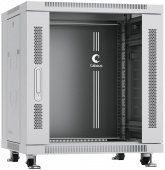 Шкаф коммутационный Cabeus (SH-05C-12U60/60) напольный 12U 600x600мм пер.дв.стекл металл 800кг серый 500мм 730мм IP20 сталь