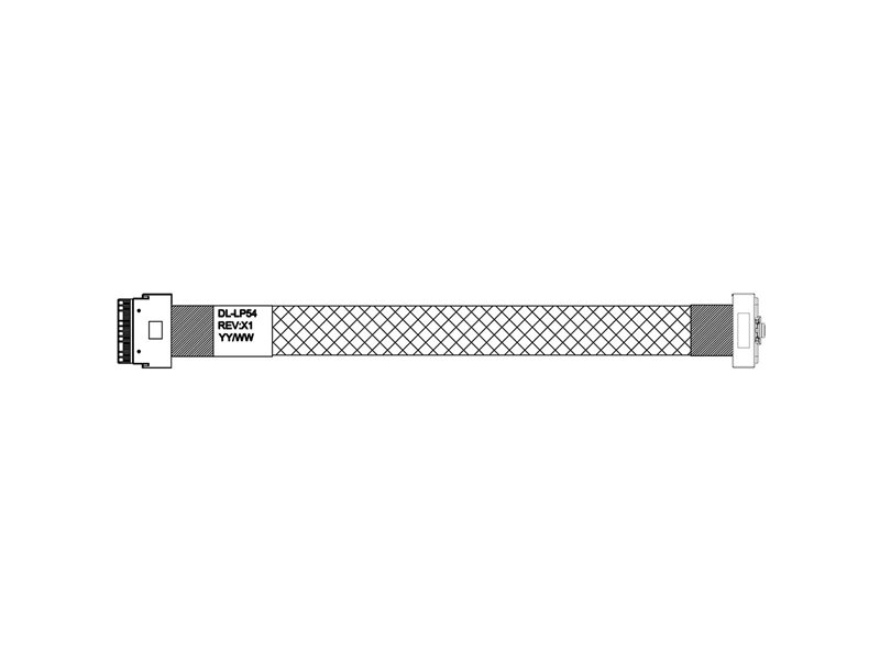 Кабель DiliVing DL-LP54 Slimline LP x8 (SFF8654LP угловой)  -to- Slimline x8 (SFF8654) , 85ohm, PCIe Gen4, 80CM (C54LP)