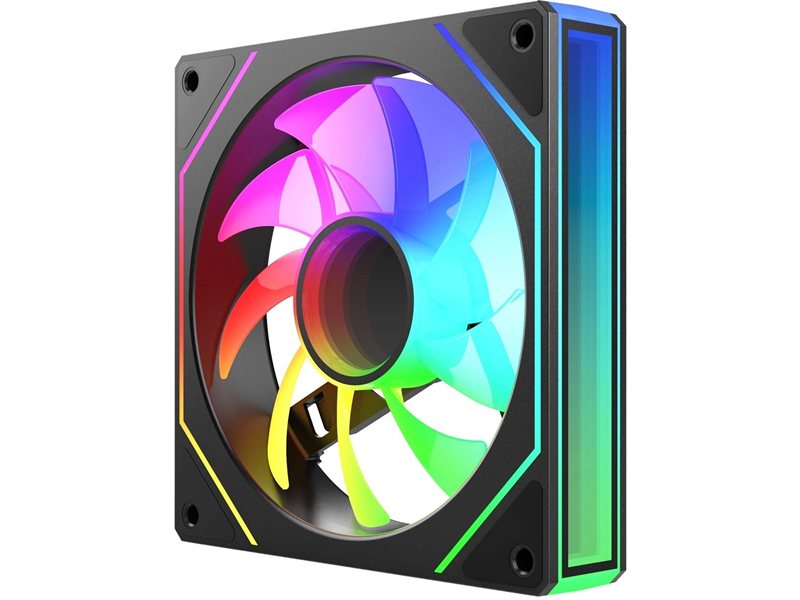 Вентилятор для корпуса Bloody CF-11 LCD ARGB 120х120x25 черный 4-pin 32дБ (упак.:1шт) (CF-11-ARGB120-BK) Ret