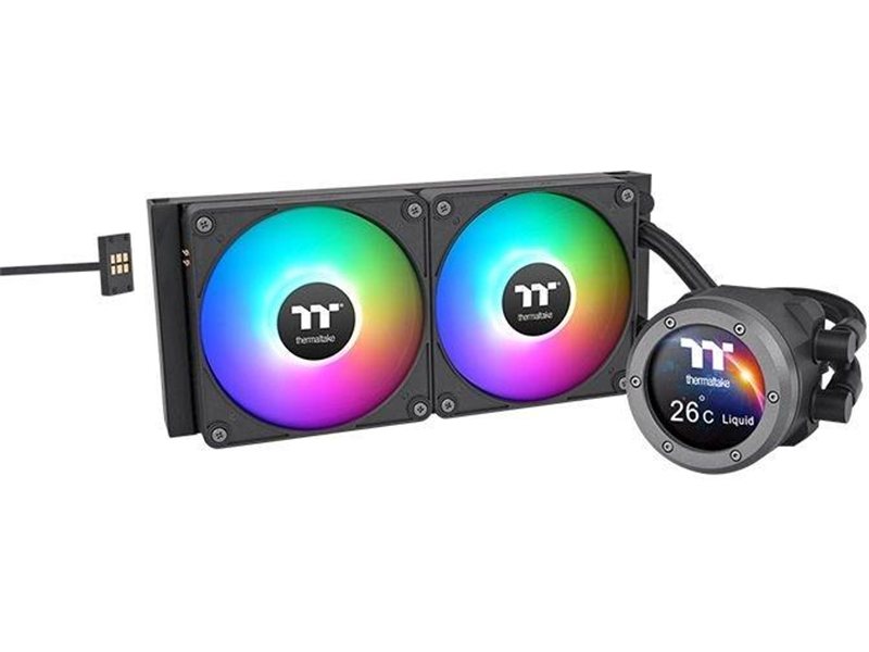 Система водяного охлаждения Thermaltake TH280 V2 Ultra EX ARGB Soc-AM5/AM4/1200/1700/1851 черный 4-pin 30.7dB Al LCD 360W Ret (CL-W416-PL14SW-A)
