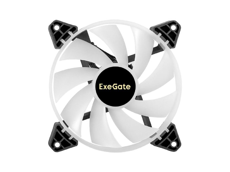 Exegate EX295968RUS Вентилятор 12В DC с подсветкой ExeGate EX12025H3P4PYH-PWM.ARGB (120x120x25 мм, Hydraulic bearing (гидродинамический), 5V ARGB 3pin, 4pin PWM, 1200RPM, ARGB подсветка, 26dBA)
