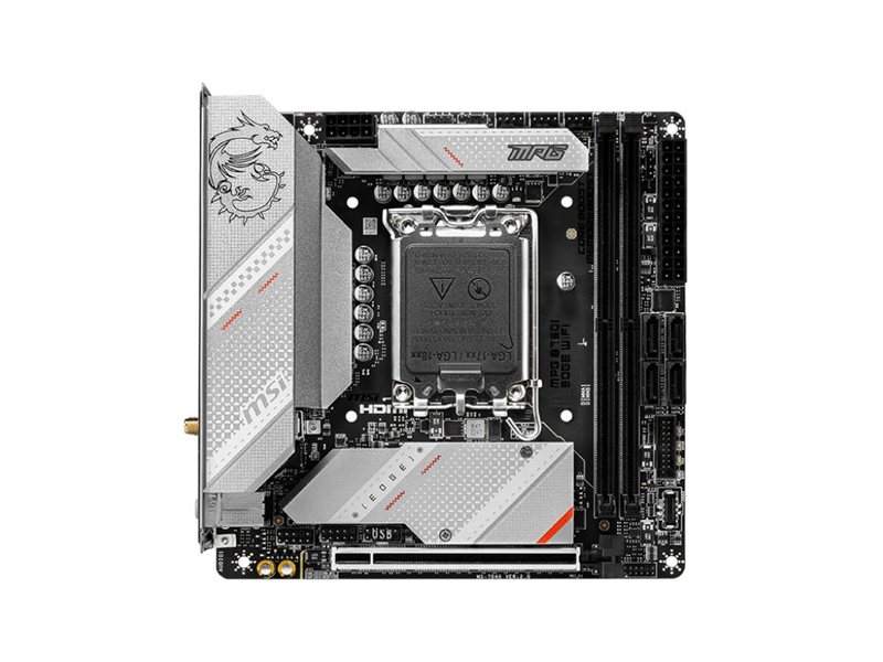 Материнская плата MB MSI INTEL B760 s1700, 2xDDR5(128GB), HDMI 2.1/DP, 1xPCIe 5.0x16, 1xLAN (2.5GbE), Wi-Fi, BT, 4xSATA 6Gb/s, 2xM.2, 1xUSB-C, 5xUSB 3.2, 2xUSB 2.0, mini ITX