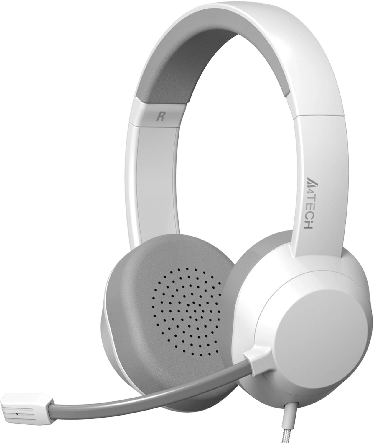 Наушники с микрофоном A4Tech Fstyler FH150U белый/серый 2м накладные USB оголовье (FH150U WHITE)