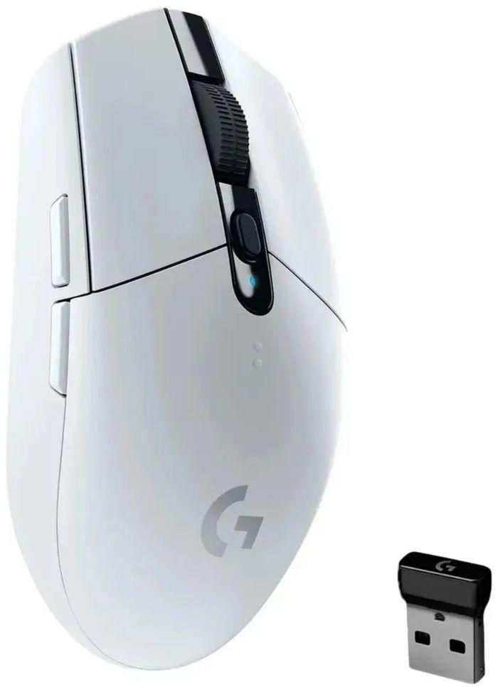 Мышь Logitech G304 Lightspeed белый оптическая 12000dpi беспров. USB 5but (910-005295)