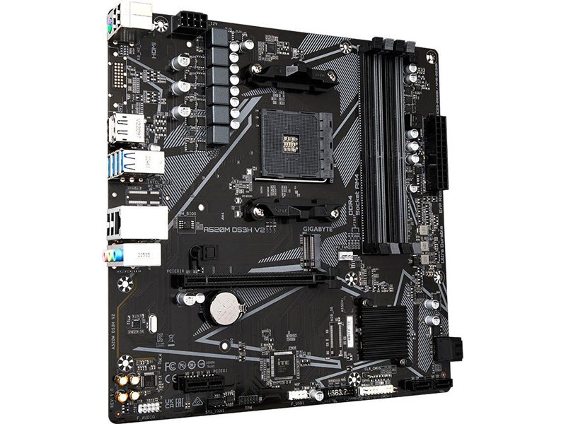 Материнская плата MB GIGABYTE AMD A520 sAM4, 4xDDR4(128GB), HDMI 2.1/DP, 1xPCIe 3.0x16, 1xPCIe 3.0, 1xLAN, 4xSATA 6Gb/s, 1xM.2, 4xUSB 3.2, 4xUSB 2.0, 1xPS/2, mATX