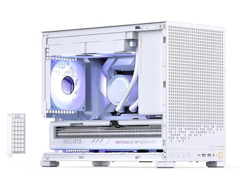 Корпус без блока питания/ Case JONSBO D32 PRO, Mini-Tower, TG, no fan, 2xUSB-A 3.2 + 1xUSB-C 3.2, mATX, mDTX, mITX White