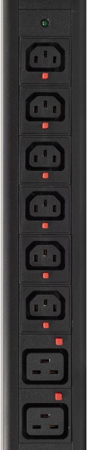 Блок распределения питания Powercom PDU-32AV24-18C3-6C9-3P верт.размещ. 18xC13 6xC19 3x32A IEC 60309 2м