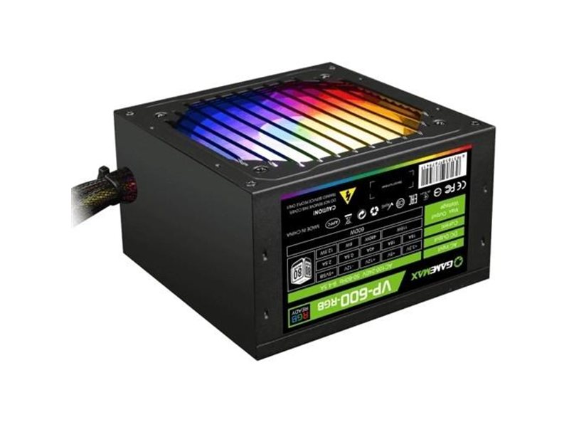 GameMax Блок питания ATX 600W VP-600-RGB 80+, Ultra quiet