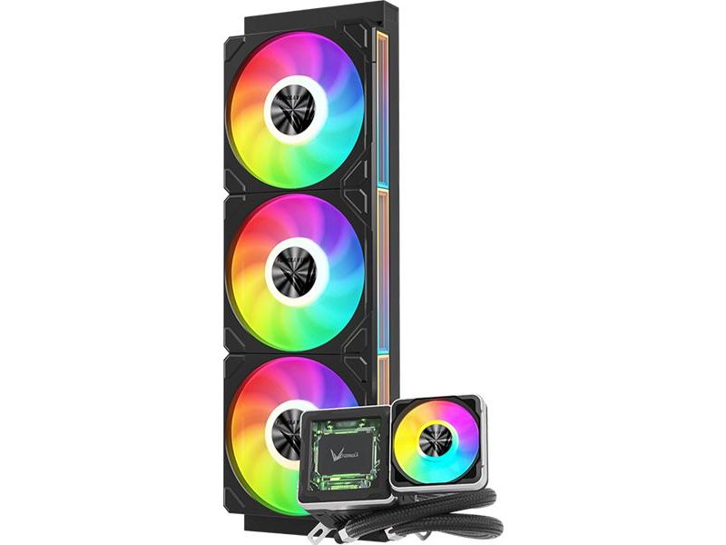 Система водяного охлаждения Formula V Line Cryo Wing Digi 360 BK, 360mm, LCD 2.73", 3x120mm, ARGB fans, LGA115X/1200/1700/1851/1366/2011/2066, AM3/AM4/AM5/Ryzen3/Ryzen5/Ryzen7/Threadripper/RT4